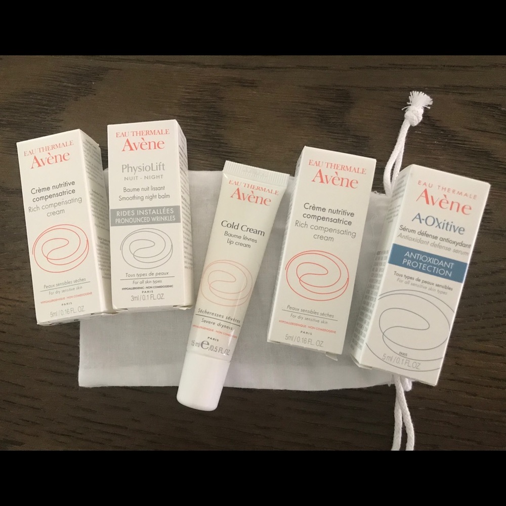 Avene cold cream lip balm and samples